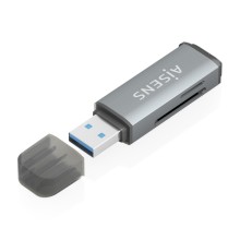 Leitor de cartões Aisens USB-A 3.1 Gen1 - Compatível com SD, Micro SD, MMC, RS-MMC, Micro MMC - Cinza