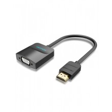Adaptador Vention HDMI macho para VGA fêmea - 0,15 m - Preto