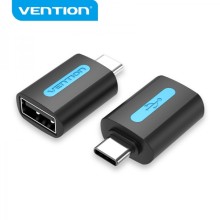 Adaptador Vention USB-C Macho para USB 2.0 Fêmea - Preto