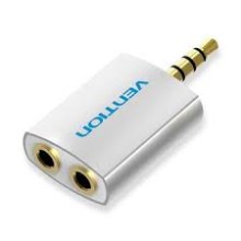 Vention Audio Splitter Adapter | 3.5mm Male Plug to Dual 3.5mm Female Jacks - Silver